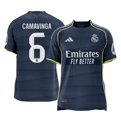Maillot de foot extérieur Real Madrid 2025/26 CAMAVINGA #6 pour homme - Version joueur - Coupe ajustée [PREMIUM]