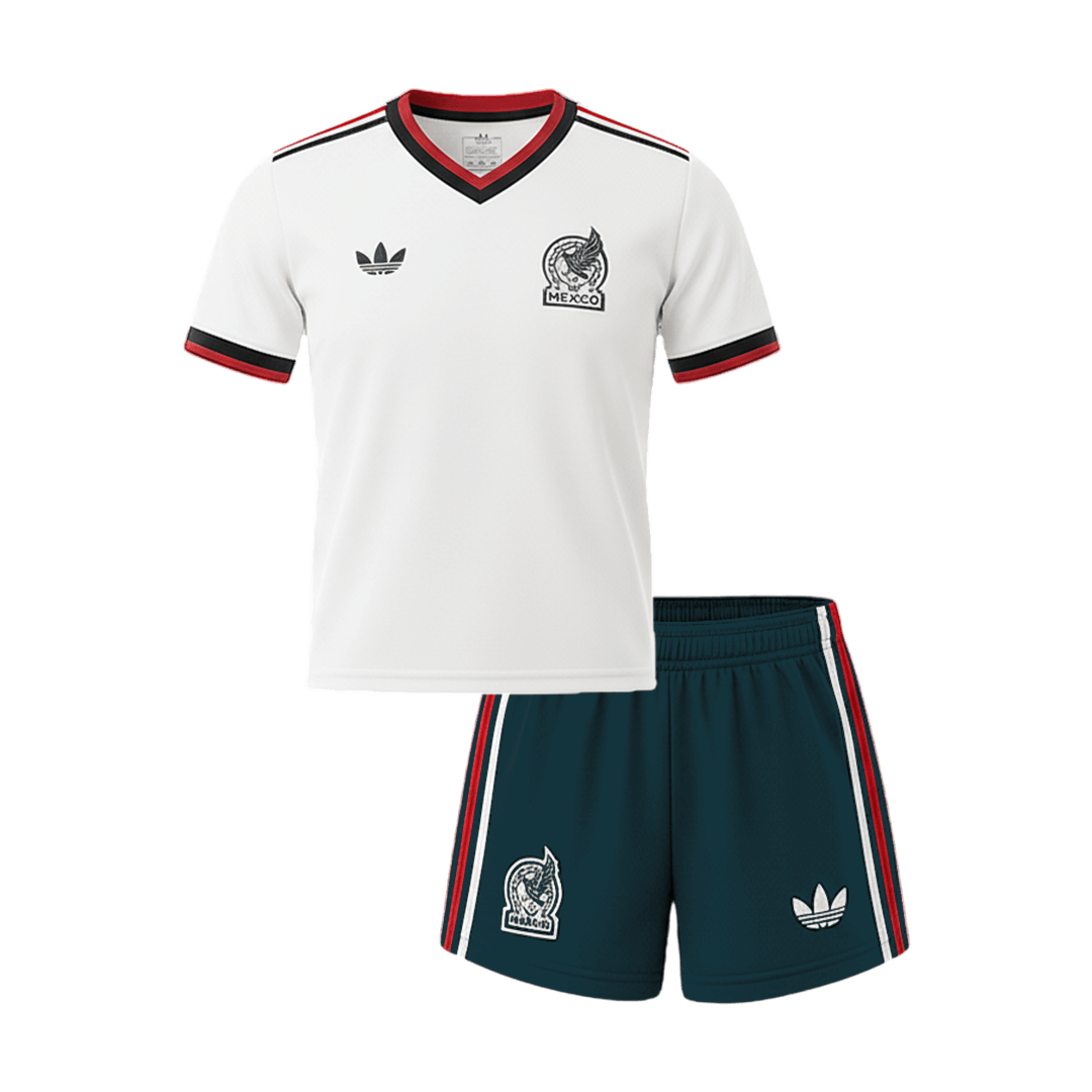 Ensemble maillot de football extérieur Mexique Coupe du Monde 2026 pour enfant