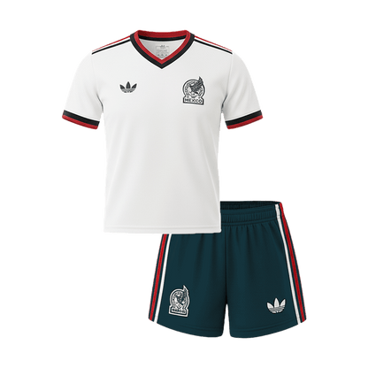 Ensemble maillot de football extérieur Mexique Coupe du Monde 2026 pour enfant