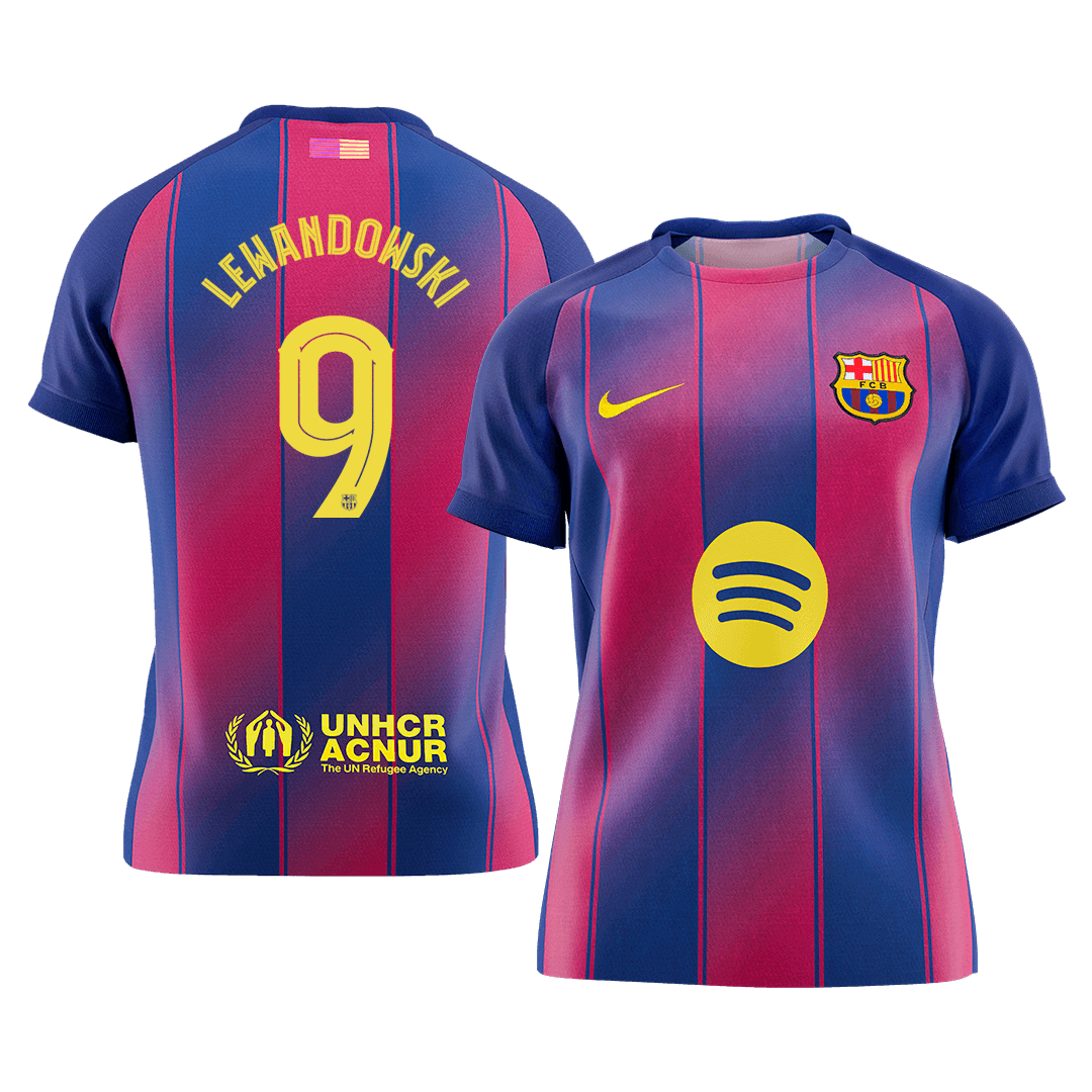 Maillot de football domicile homme Barcelone UCL 2025/26 LEWANDOWSKI #9 [PREMIUM]
