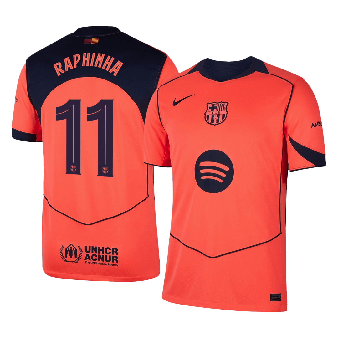 Maillot de football RAPHINHA #11 FC Barcelone UCL 2025/26 Troisième Extérieur pour homme