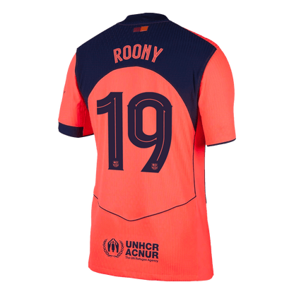 Maillot de foot ROONY #19 Barcelone UCL 2025/26 pour homme - Version joueur - Troisième maillot extérieur - Coupe ajustée