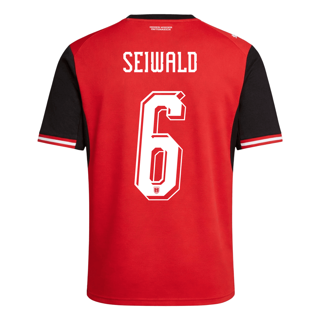 Maillot de Foot Domicile Homme Autriche Coupe du Monde 2026 SEIWALD #6
