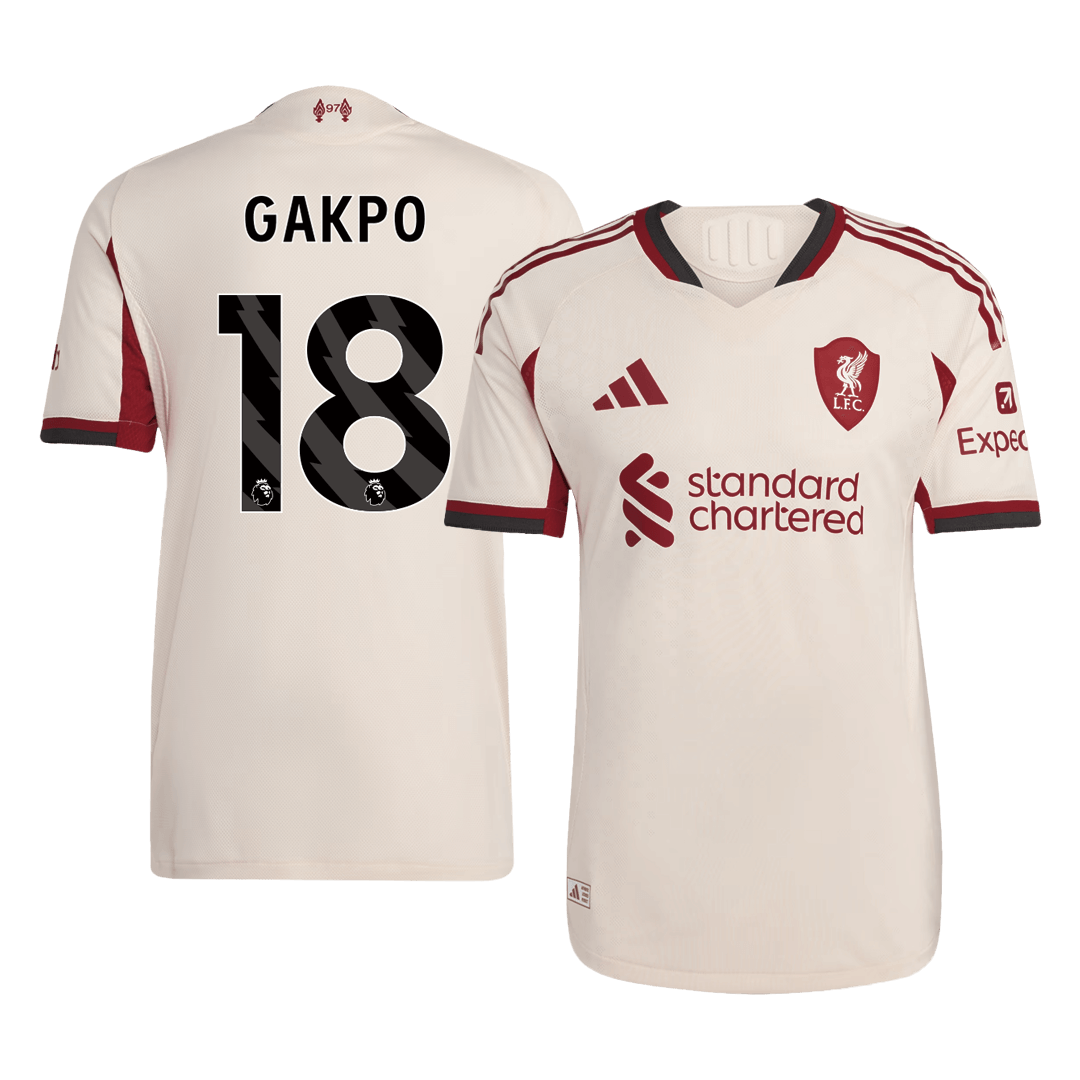 Maillot de Foot Extérieur Homme Liverpool 2025/26 - Version Joueur - GAKPO #18 - Coupe Ajustée