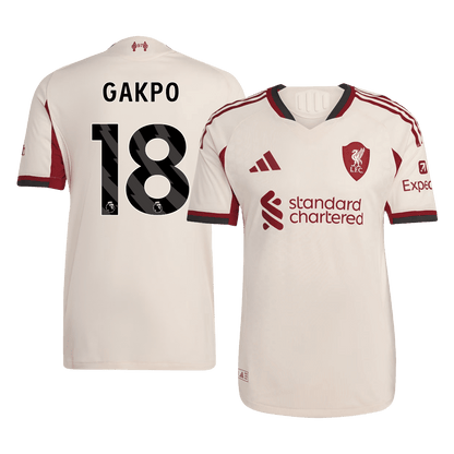 Maillot de Foot Extérieur Homme Liverpool 2025/26 - Version Joueur - GAKPO #18 - Coupe Ajustée
