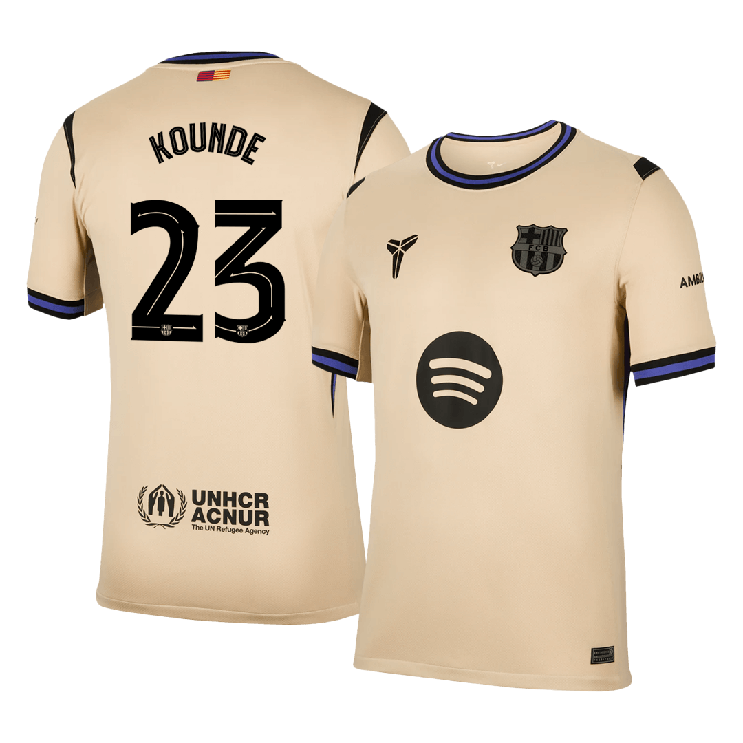 Maillot de Foot Extérieur KOUNDE #23 Homme Barcelone LDC 2025/26