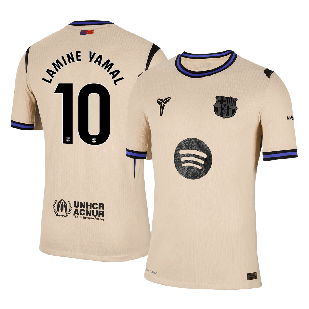 Maillot de football Lamine Yamal #10 FC Barcelone 2025/26 version joueur extérieur pour homme - Coupe slim