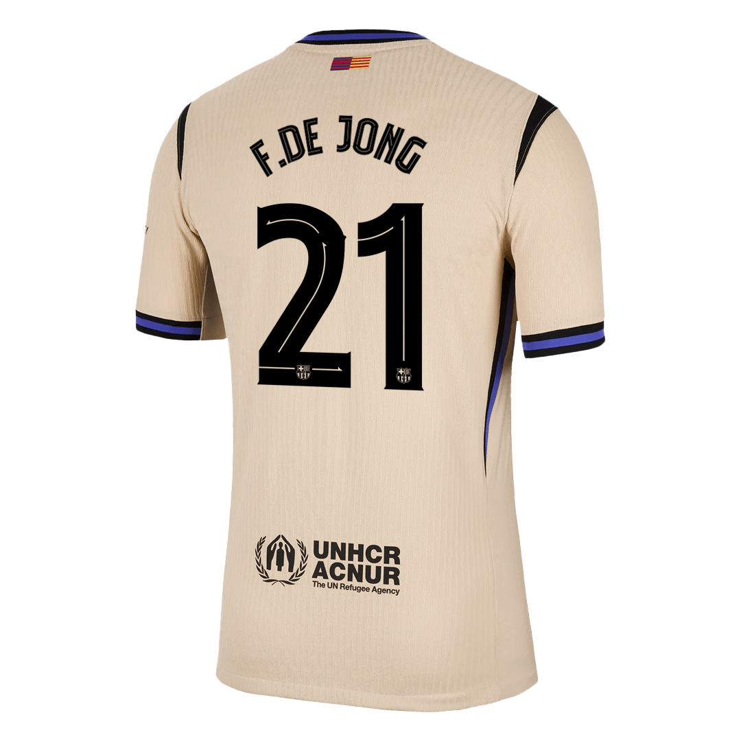 Maillot de foot extérieur F.DE JONG #21 Barcelone UCL 2025/26 pour homme - Version joueur - Coupe ajustée