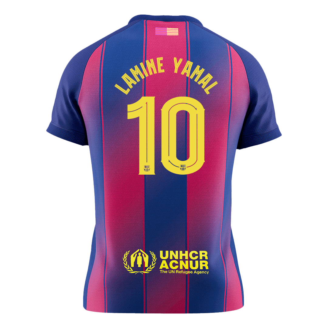 Maillot de foot domicile homme LAMINE YAMAL #10 Barcelone Ligue des Champions 2025/26 [QUALITÉ SUPÉRIEURE]