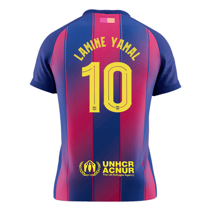 Maillot de foot domicile homme LAMINE YAMAL #10 Barcelone Ligue des Champions 2025/26 [QUALITÉ SUPÉRIEURE]
