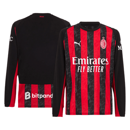Maillot de Foot Domicile AC Milan 2025/26 Manches Longues Homme