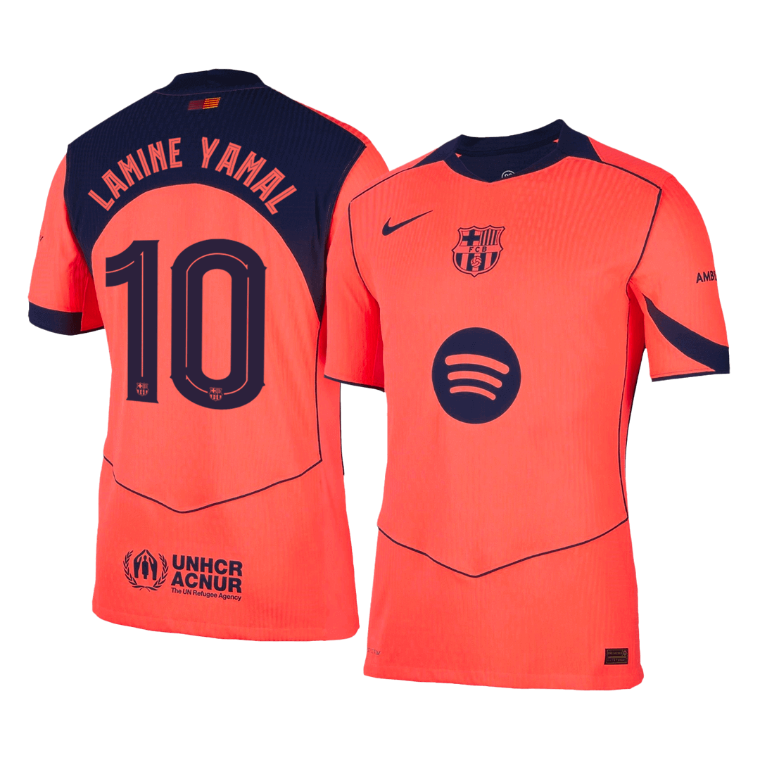 Maillot de football Lamine Yamal #10 Homme FC Barcelone UCL 2025/26 Version joueur Troisième extérieur - Coupe slim