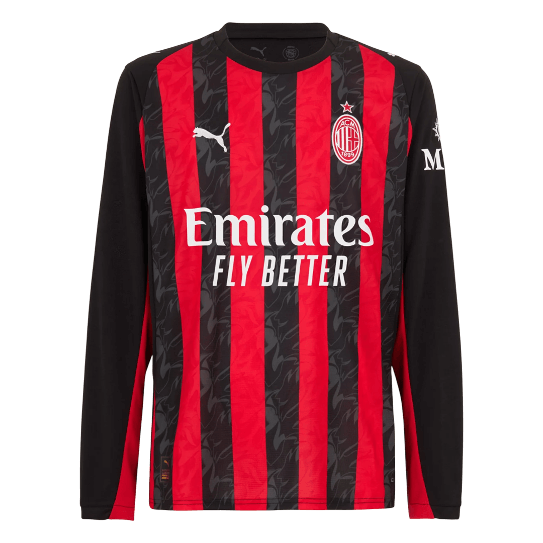 Maillot de Foot Domicile AC Milan 2025/26 Manches Longues Homme